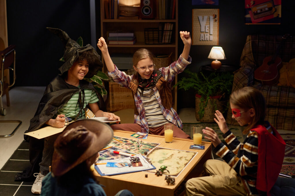 kids playing tabletop roleplaying game